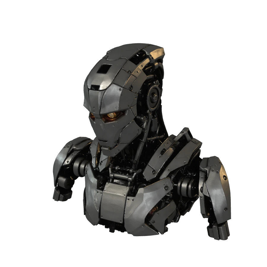 A detailed industrial humanoid robot
